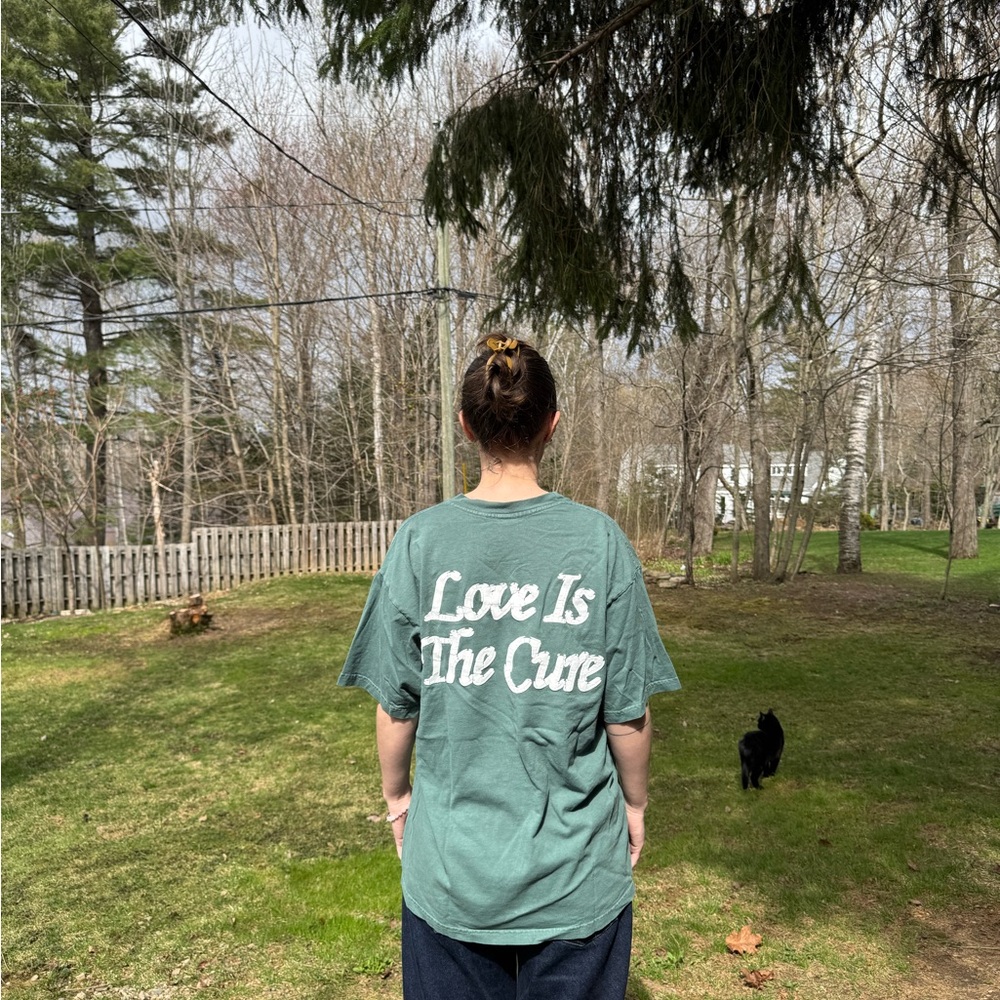 Obey Green Short Sleeve Tee Love Is In The Care
